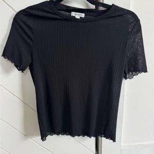 Nine West Black Short Sleeve Top
